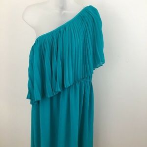 LANE BRYANT PLUS SIZE TEAL CHIFFON DRESS Sz 14/16